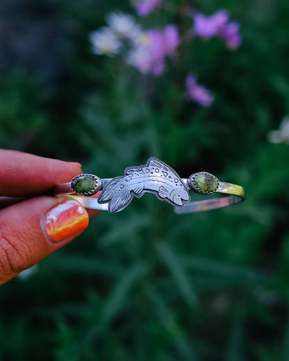 Jumping Tahoe Trout Cuff || 6" || sonoran gold turquoise