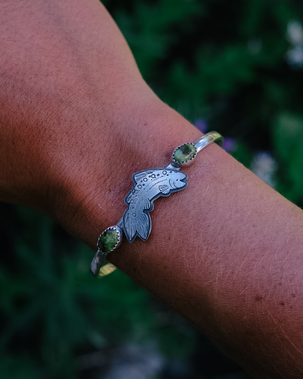 Jumping Tahoe Trout Cuff || 6" || sonoran gold turquoise
