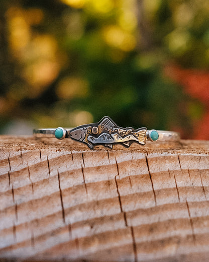 Tahoe Mountain Trout Cuff || Turquoise