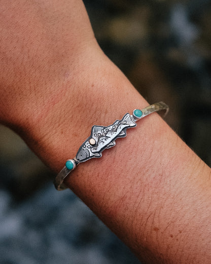 Tahoe Mountain Trout Cuff || Turquoise