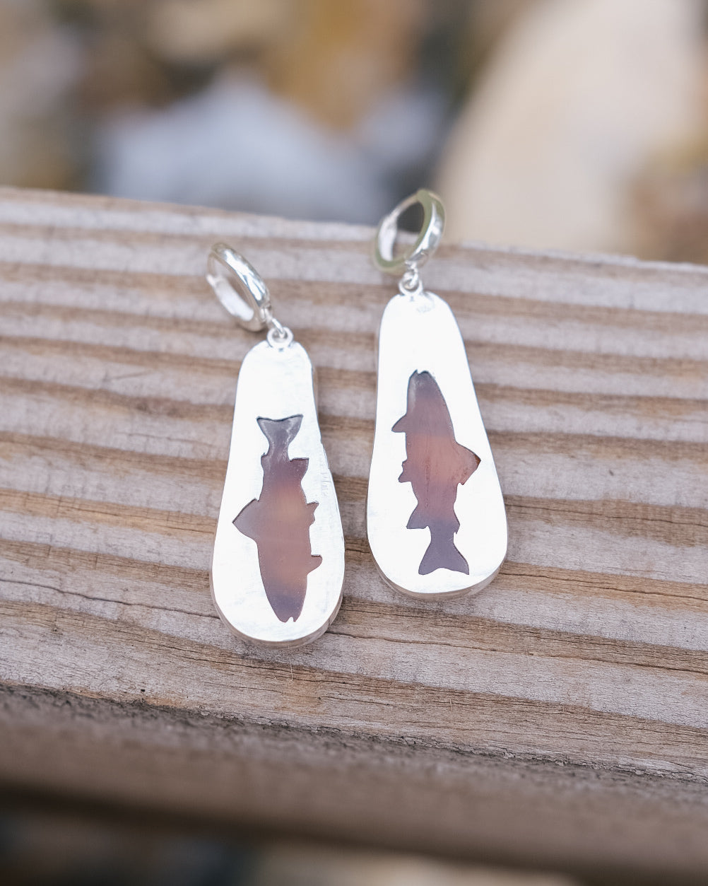 Montana Agate Trout Earrings