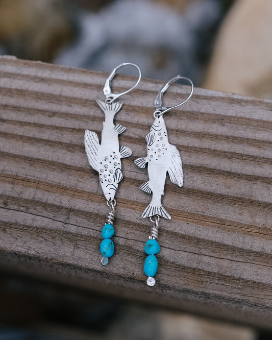 Arctic Greyling Earrings || Blue Ridge Turquoise