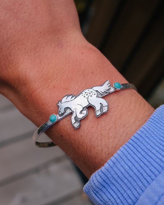 Appaloosa Pony Cuff || Turquoise