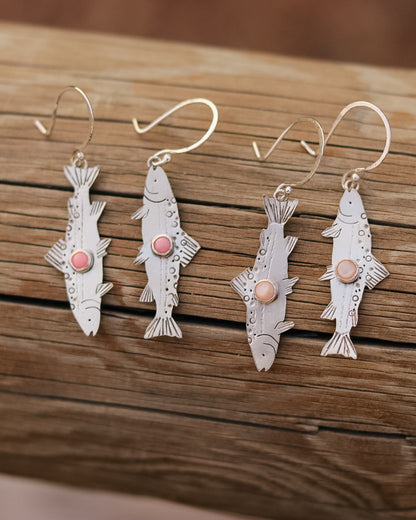 BROOK TROUT EARRINGS || Pink Spiney Oyster