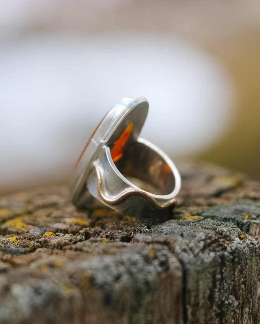 Rainbow Trout Ring || Montana Agate || 6.5