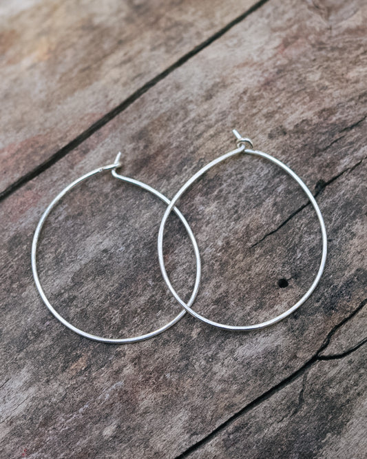 Sterling Silver Hoops || 3mm