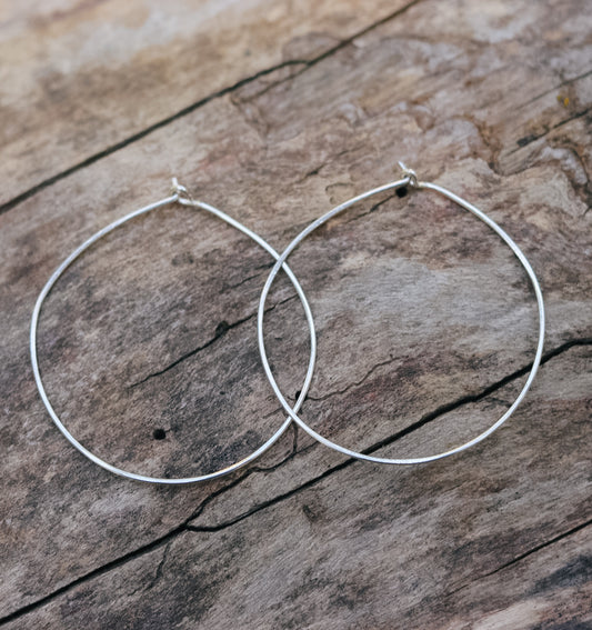 Sterling silver Hoops || 4mm