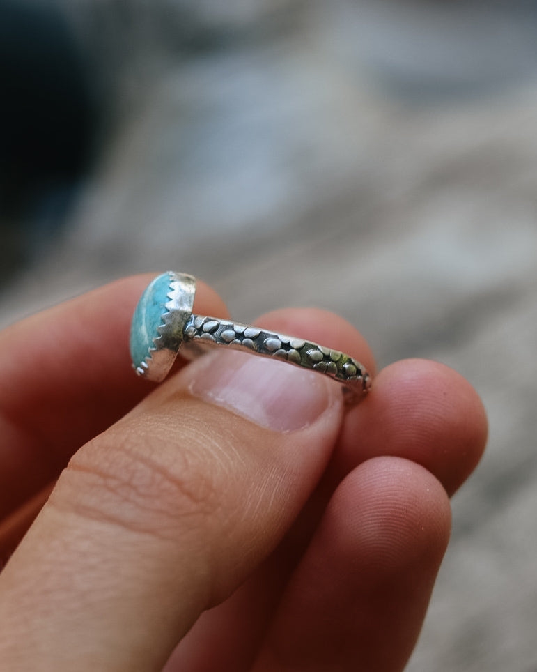 White Water Turquoise Ring|| 7.75