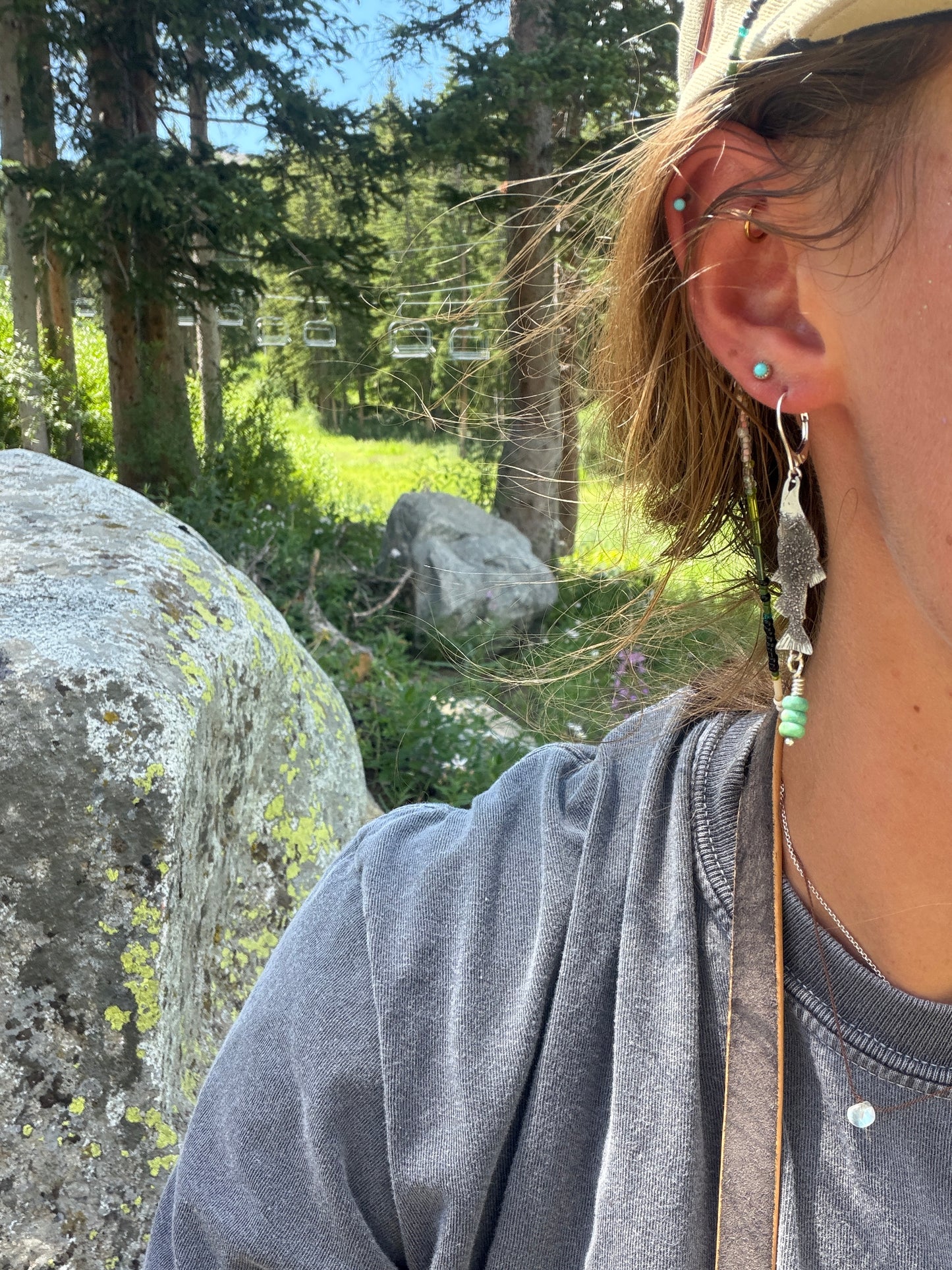 Kokanee Earrings || Blue Ridge Turquoise Beads