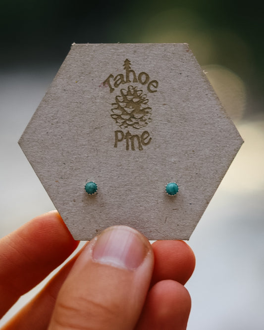 3mm Mexican Turquoise Studs