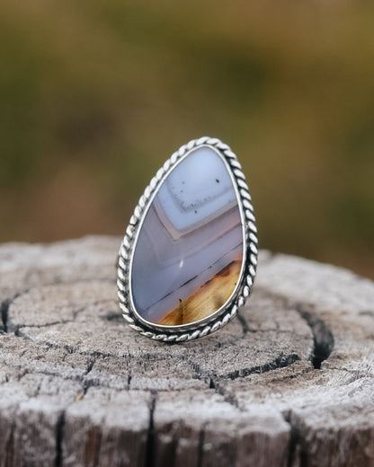 Montana Agate Trout Ring || 8-8.25