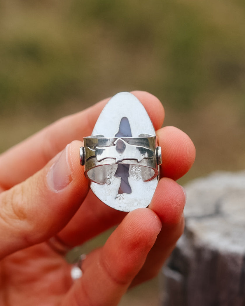 Montana Agate Trout Ring || 8-8.25