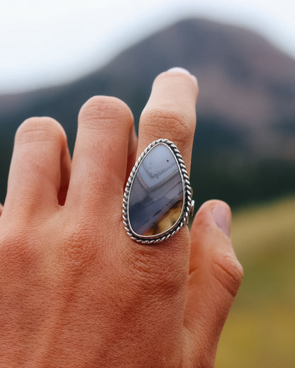 Montana Agate Trout Ring || 8-8.25