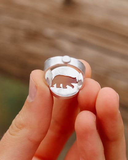 Montana Agate Bear Ring || 6