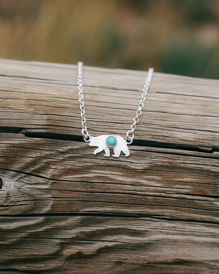 Turquoise Bear Necklace