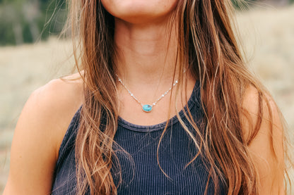 Stevie Necklace || White Water Turquoise