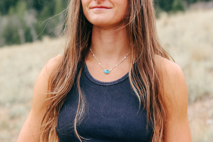 Stevie Necklace || White Water Turquoise