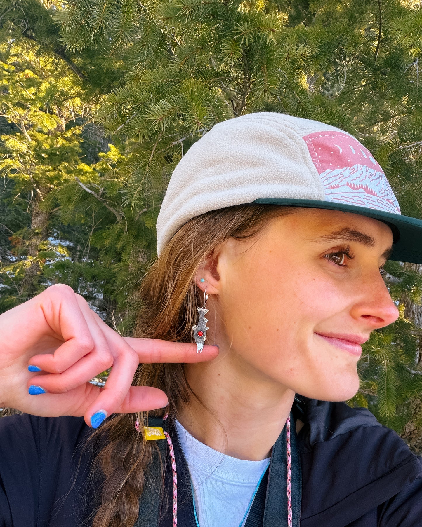 Kokanee Salmon Earrings || Red Coral