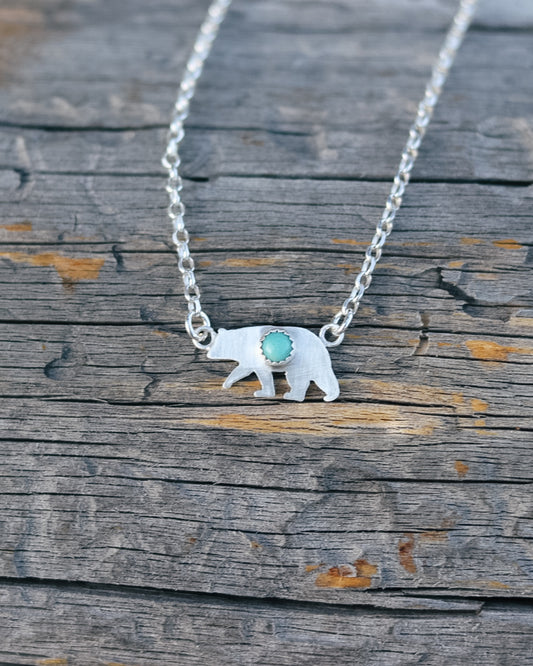 Turquoise Bear Necklace