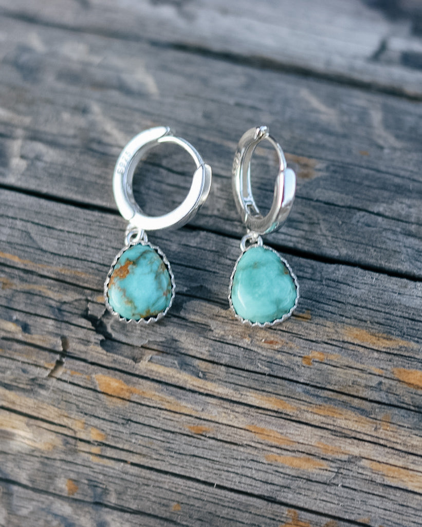 Emerald Valley Turquoise Huggie Hoop Earrings