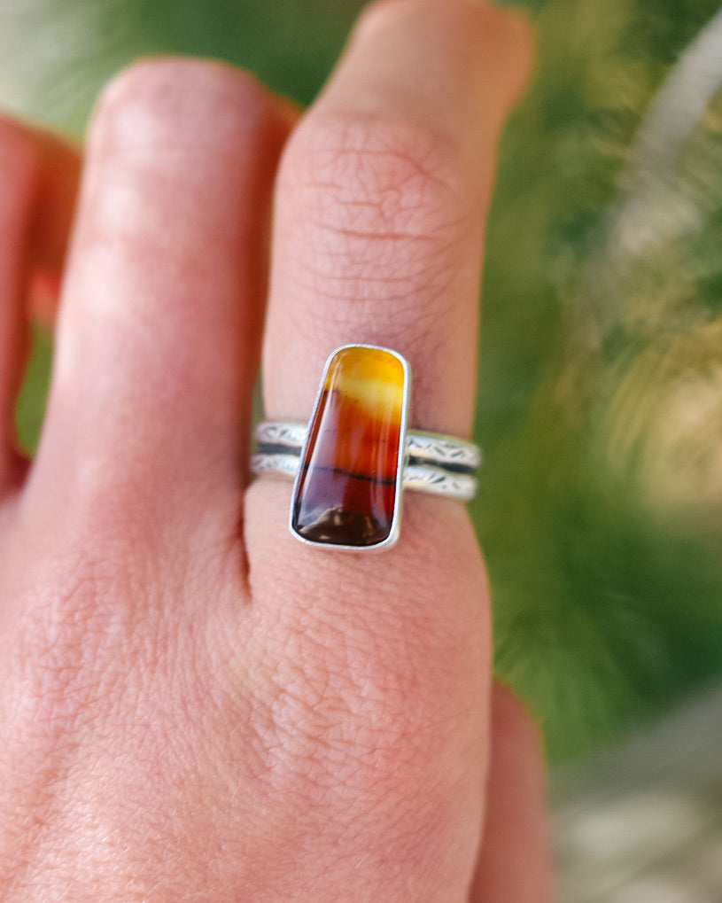 Montana Agate Sunset Ring || 7