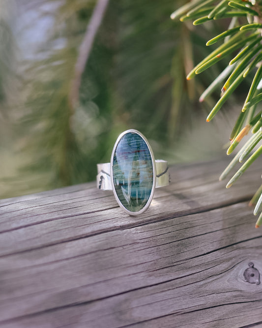 Gary Green Jasper Mountain Ring || 6.5-6.75