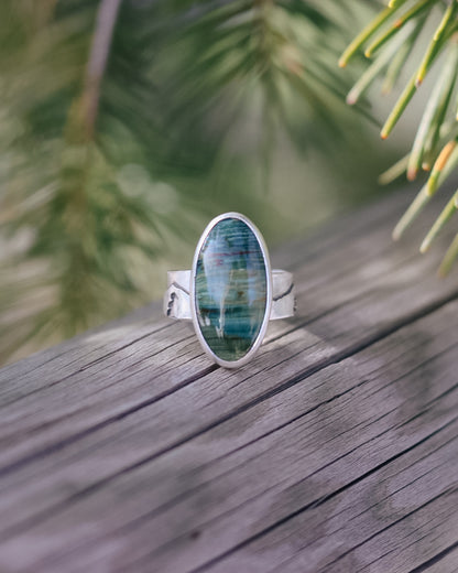 Gary Green Jasper Mountain Ring || 6.5-6.75