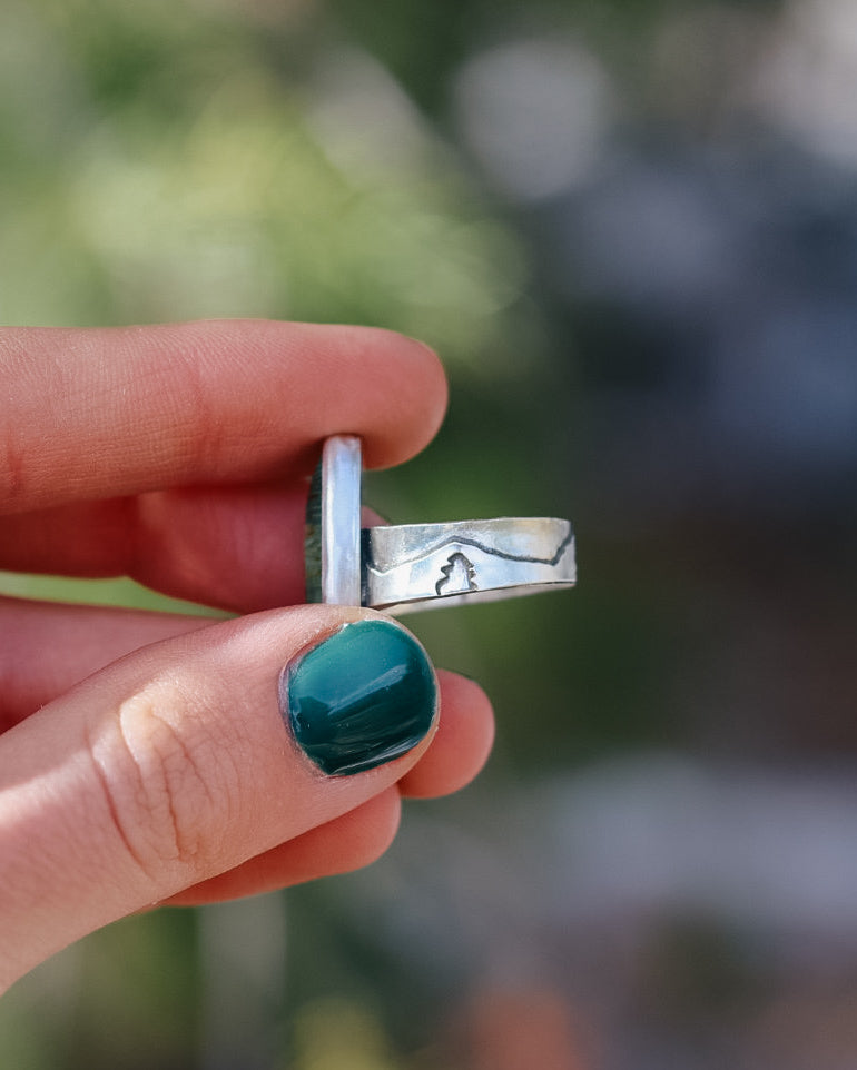 Gary Green Jasper Mountain Ring || 6.5-6.75