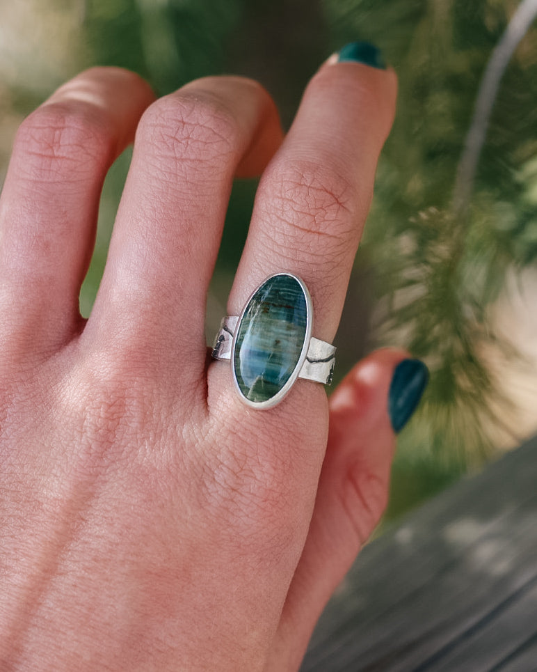 Gary Green Jasper Mountain Ring || 6.5-6.75