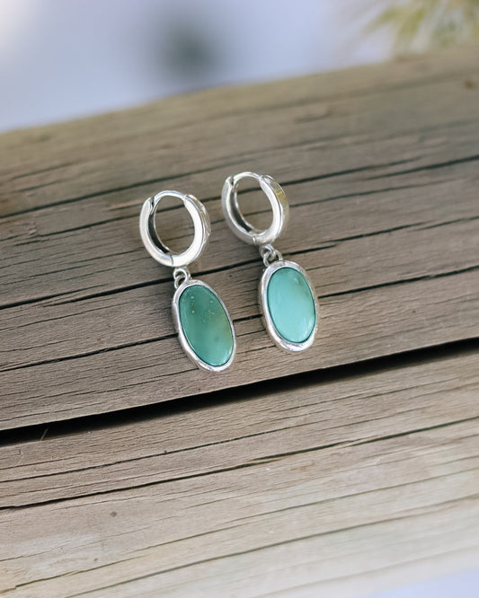 Emerald Valley Turquoise Huggie Hoop Earrings