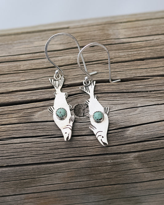 Salmon Earrings || Carico Lake Turquoise