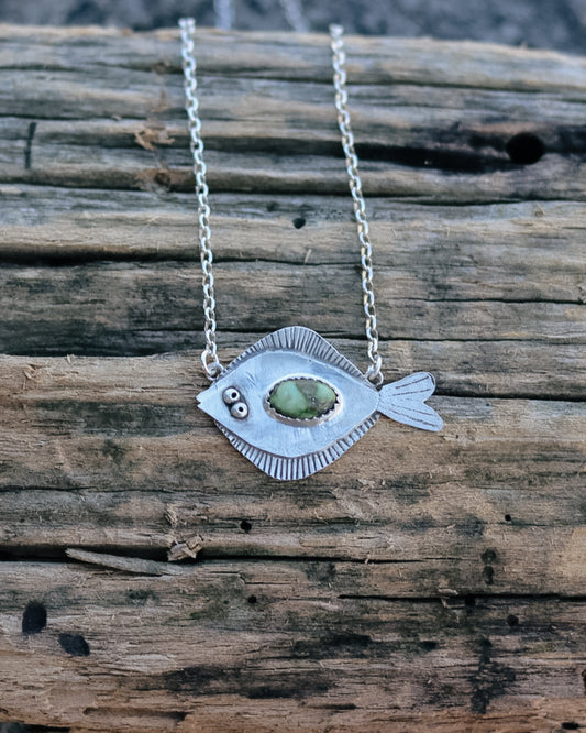 Halibut Bar Necklace || Sonoran Gold Turquoise
