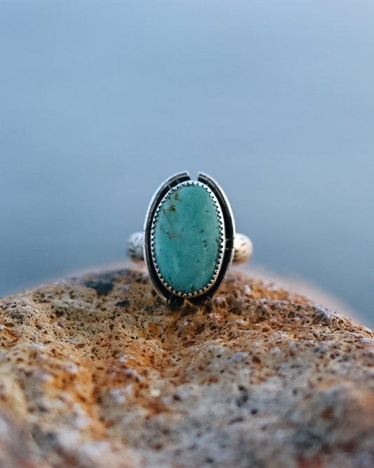 Fox Turquoise Statement Sunrise Ring || 8.25