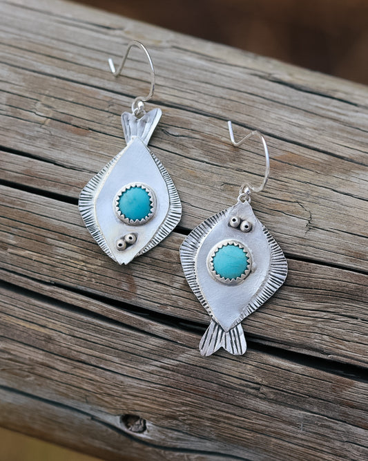 Halibut Earrings || Lone Mountain Turquoise