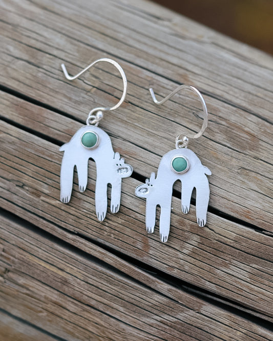 Doodle Bear Earrings || Lone Mountain Turquoise