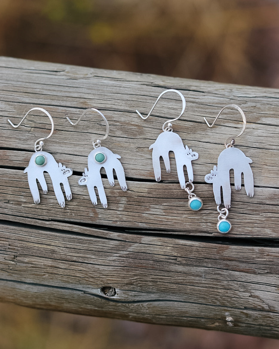 Doodle Bear Earrings || Lone Mountain Turquoise