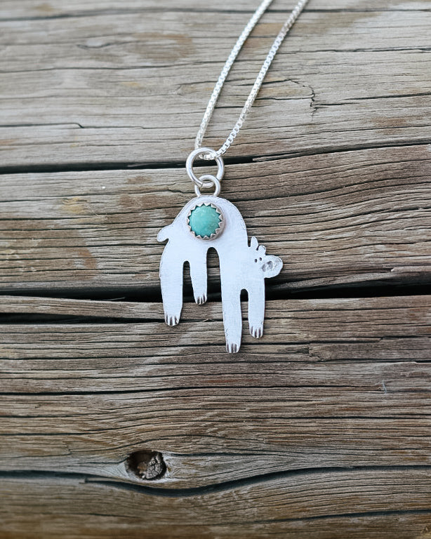 Doodle Bear Necklace || Lone Mountain Turquoise