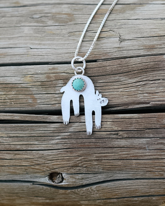 Doodle Bear Necklace || Lone Mountain Turquoise
