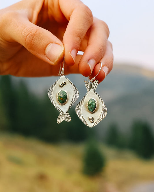 Halibut Earrings || Sonoran Gold Turquoise