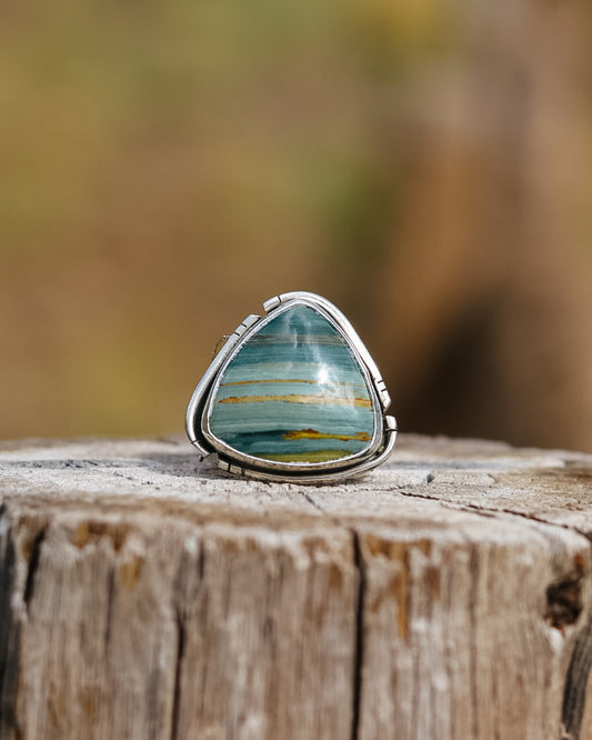 Moose Caboose Ring || Gary Green Jasper || 8