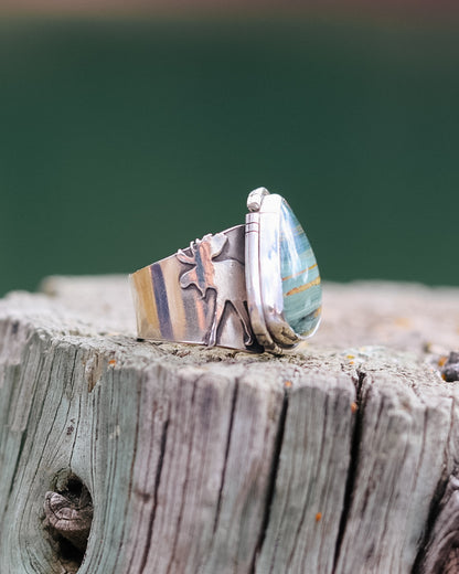 Moose Caboose Ring || Gary Green Jasper || 8