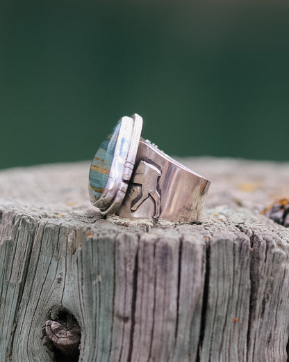 Moose Caboose Ring || Gary Green Jasper || 8