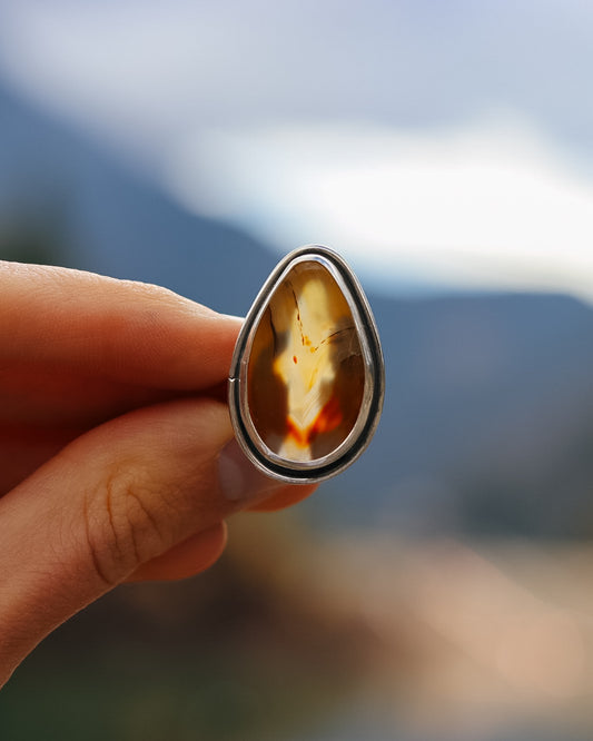 Montana Agate Trout Ring || 7.5