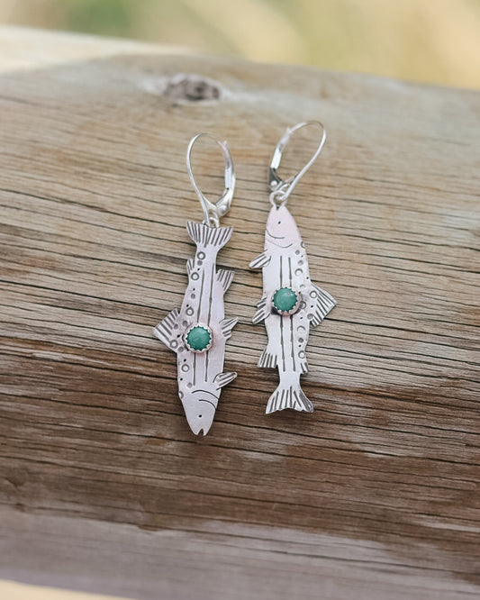 Tahoe Trout Earrings || Lone Montain Turquoise