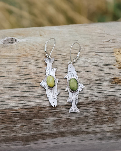 Tahoe Trout Earrings|| Sonoran Gold Turquoise