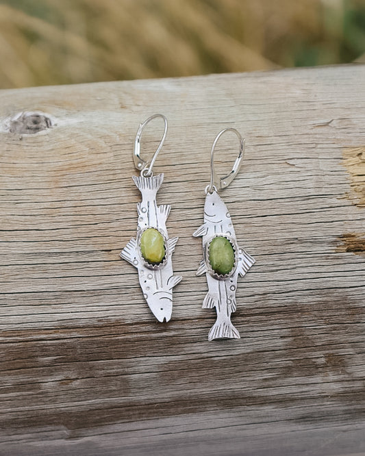 Tahoe Trout Earrings|| Sonoran Gold Turquoise