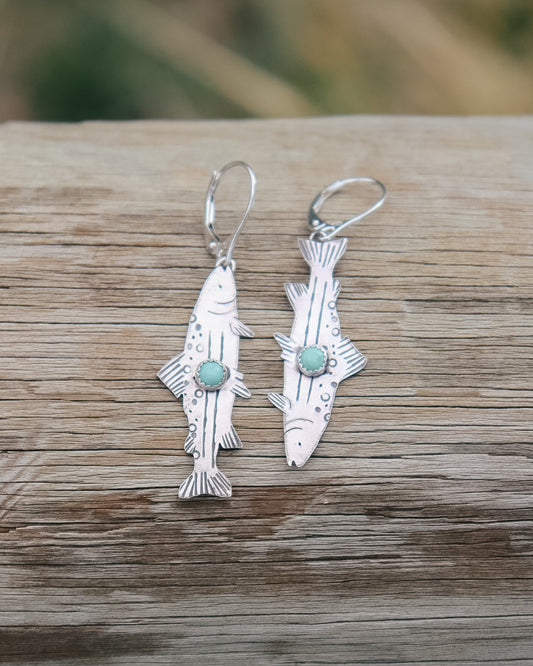 Tahoe Trout Earrings || Lone Mountain Turquoise