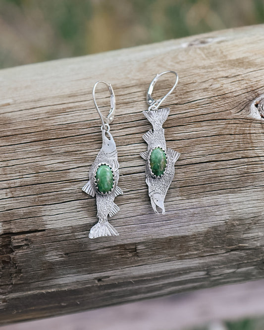 Kokanee Salmon Earrings || Sonoran Gold Turquoise