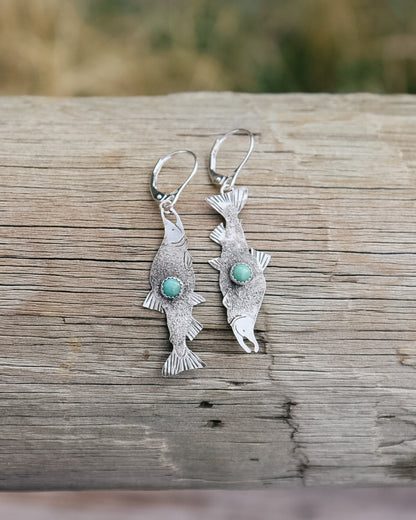 Kokanee Salmon Earrings || Lone Mountain Turquoise