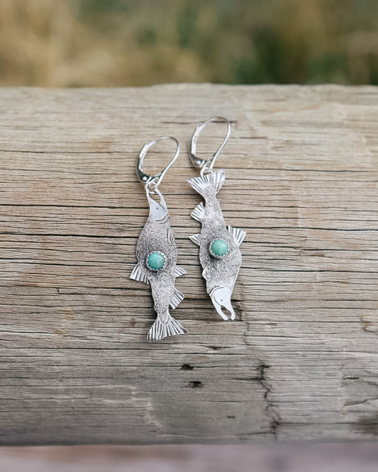 Kokanee Salmon Earrings || Lone Mountain Turquoise